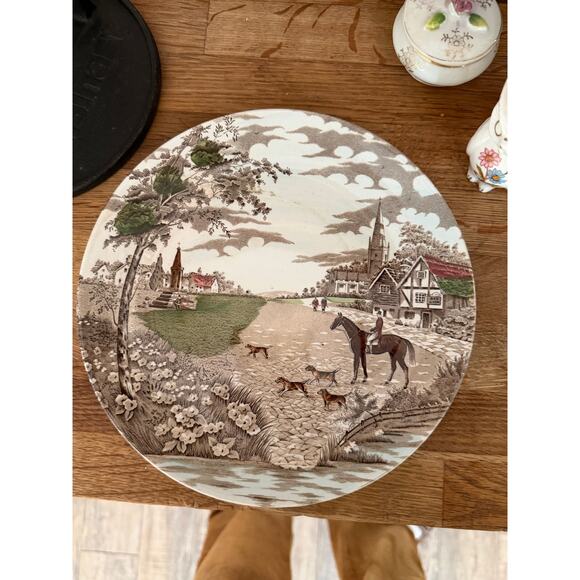 Village Green by British Anchor - Etsy Vintage Decorative Plate Village Green Anchor British